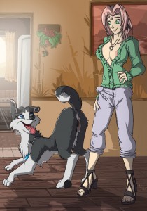 Sakura And Dog